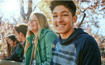 teens smiling