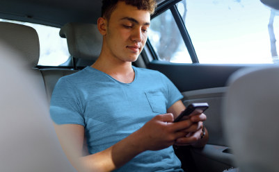 boy in car